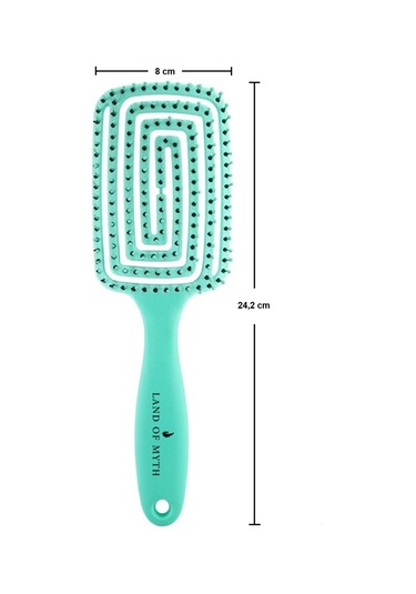 Land Of Myth LOM1274 Üç Boyutlu Esnek Saç Açma ve Tarama Fırçası Flexible Pro Brush Turkuaz