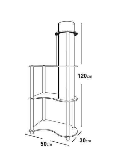 Ravilo Estilo Dor Dekoratif Raflı Lambader Siyah Siyah