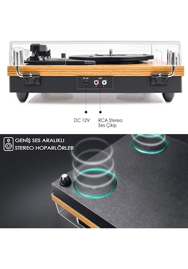 Record Master Tt202J Retro Pikap - Bluetooth Özellikli- Tüm Plakl