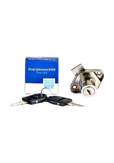 Oval Çekmece Kilidi Anahtarlı Dolap Mobilya Kilidi Oval 2 Adet Krom