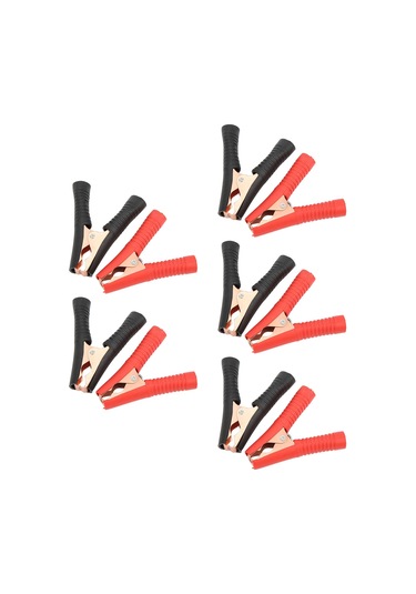 Moveevo 100a Akü Klembi Seti - Pvc Kaplı, Çelik Ve Bakır Malzeme, 20mm Açılış, Araç Ve Kamyonlar İçin, 5 Adet Kırmızı-siyah Paket