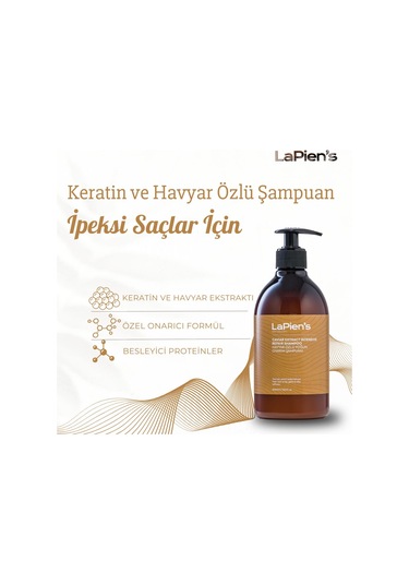 Lapien's Yıpranmış Hasarlı Saçlar İçin Havyar Özlü Yoğun Onarıcı Şampuan 500 ML