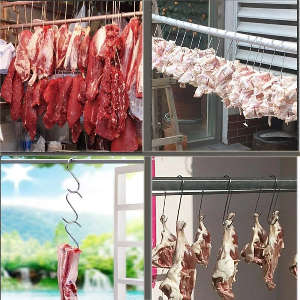 Skycity 304 Paslanmaz Çelik Et Asma Kancaları - 20 Adet, Dayanıklı, Sağlıklı Malzeme, Gips Duvar Uyumlu, Kolay Takım