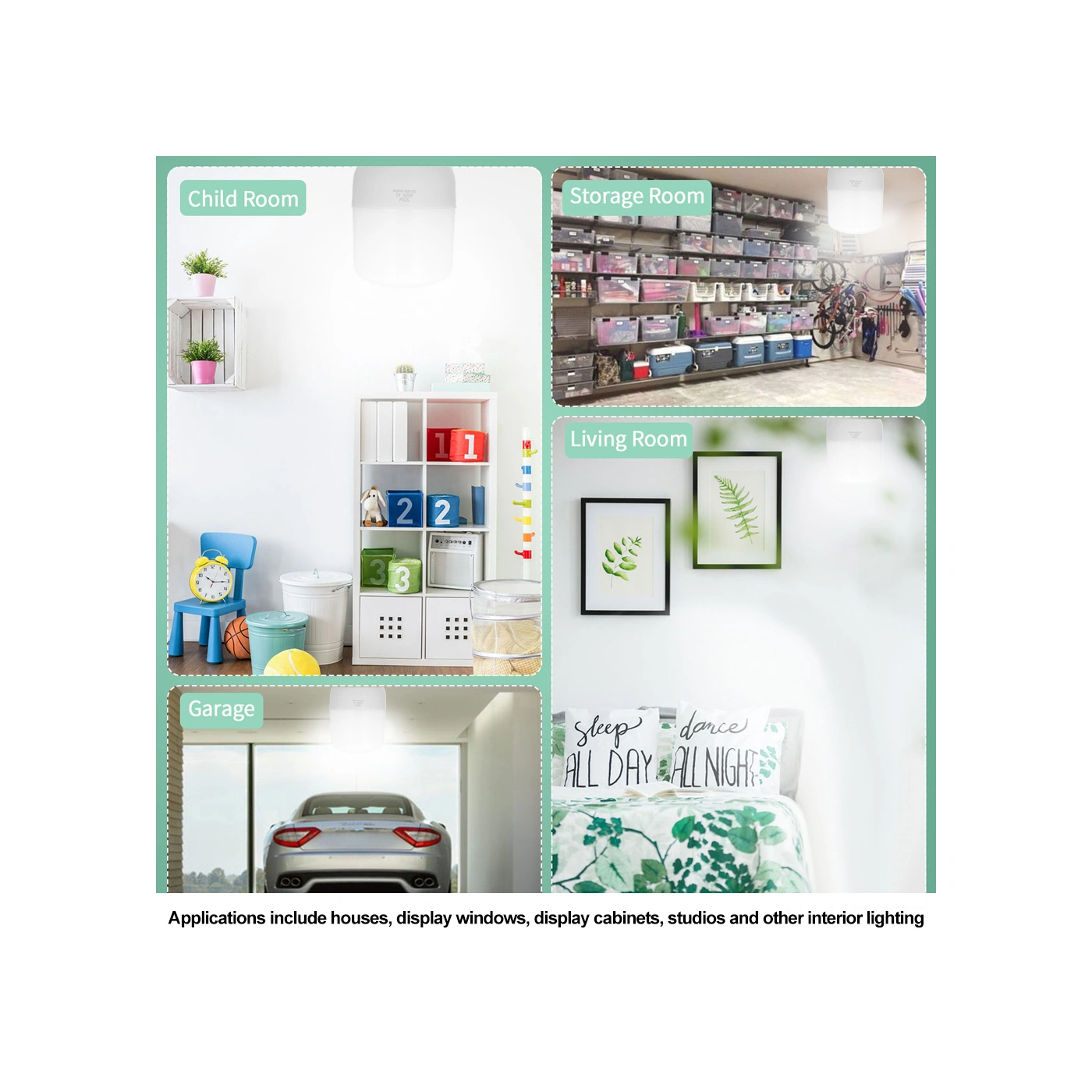 Folinda Led Ampul T Tipi 50w 6500k Soğutma Plastik+alüminyum E26/e27 160-265v Yüksek Parlaklık Ev/showcase Işığı