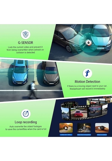 Createtech 3kanallı Çizgi Kamera 1080p Araba Kamera Wifi Video Kaydedici Ön X293-no Wifi-2cam