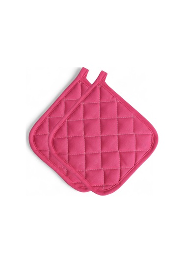 Yanmaz Ve Isıya Dayanıklı Fırın Eldiveni Ve Tutacak 2 Eldiven, 2 Tutacak Fuşya