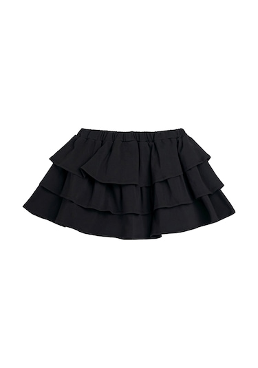 Frill Siyah Kız Çocuk Etek Siyah