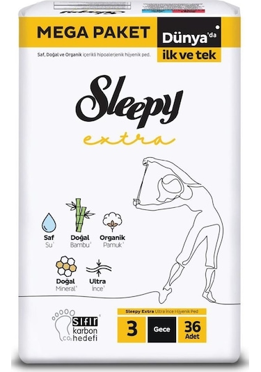Sleepy Extra Ultra İnce Hijyenik Gece 36 Adet