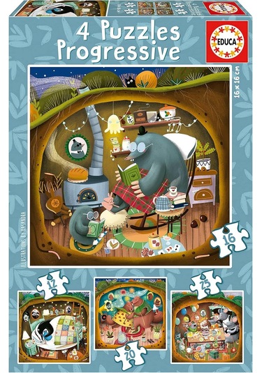 Educa 12+16+20+25 Parça Orman Masalları Kademeli 3-5 Yaş Çocuk Puzzle/yapboz 1 Adet