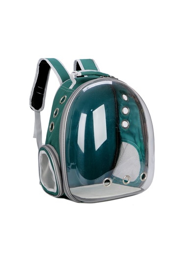 Dışarı Çıkarken Kediler İçin Şeffaf Sırt Çantası Yan Kapaklı Yeşil