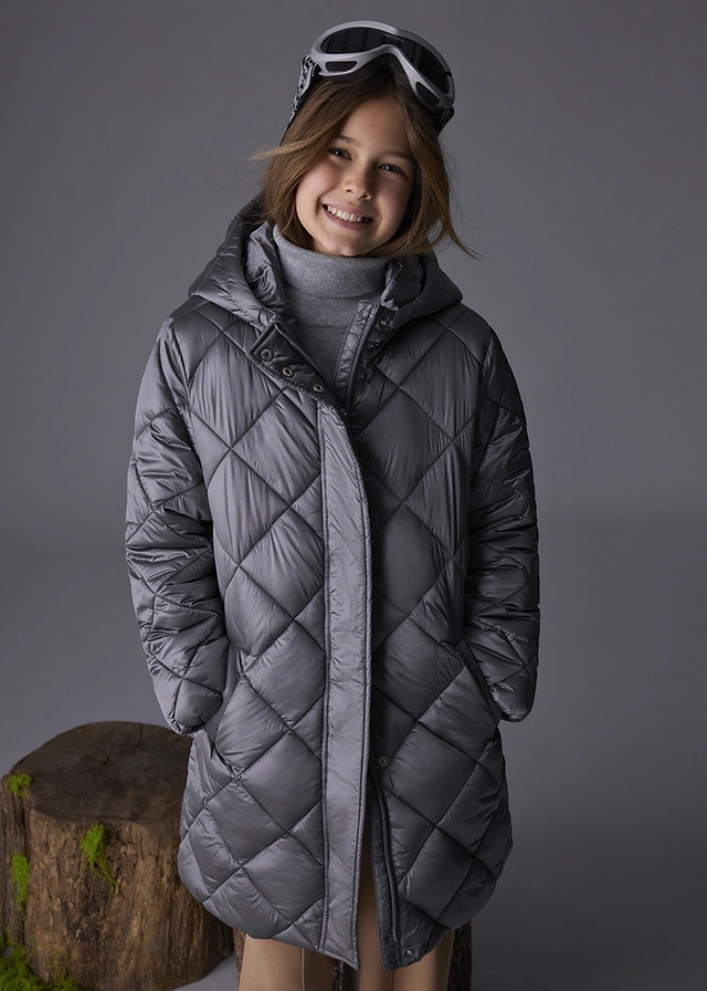 Mayoral 7432-50 Kız Çocuk Gri Mont Gri