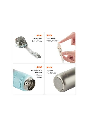 Tkk Çelik Termos Matara 500 Ml Mavi