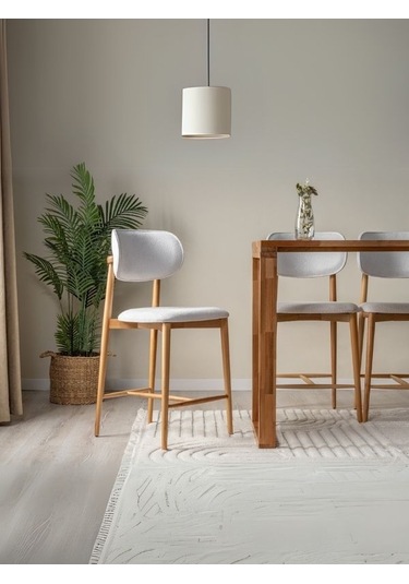 Polo Bohem Ahşap Bar Sandalyesi Natural