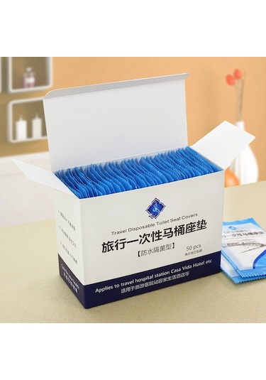 Sones 50 Adet Seyahat Tek Kullanımlık Tuvalet Oturağı Örtüsü Mat Tuvalet Kağıdı Pedi