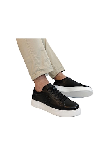 Voyager 6204 Siyah-beyaz Hakiki Deri Erkek Ayakkabı Siyah - Beyaz