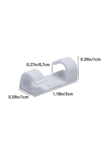 Beyaz Yapışkanlı Mini Kablo Tutucu Klips 20li