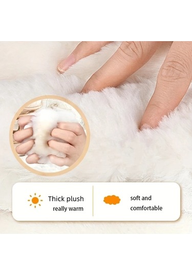 Fochsia Kalın Kürklü Kışlık Beyaz 43 9 Numara Tabanlık Ayakkabı İçi Sıcak Tutan Yumuşak Polar