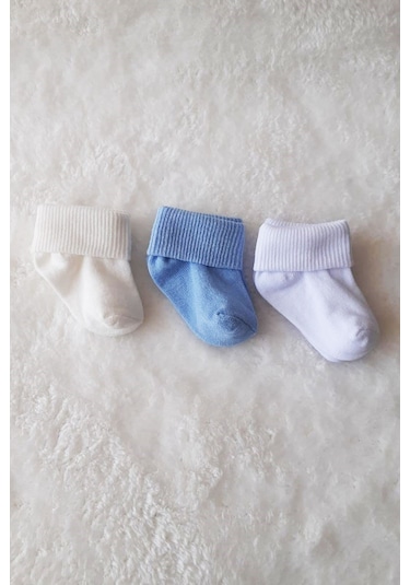 3lü Kız Erkek Bebek Yenidoğan Çorap Pamuklu Likralı Esnek 001