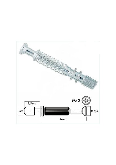 Aletçantam 6mm Minifix Mili Mobilya Dolap Birleştirme Bağlantı Vidası - 10 Adet