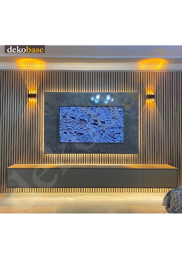 100x270 Cm Meşe Renk Akustik Ahşap Duvar Paneli