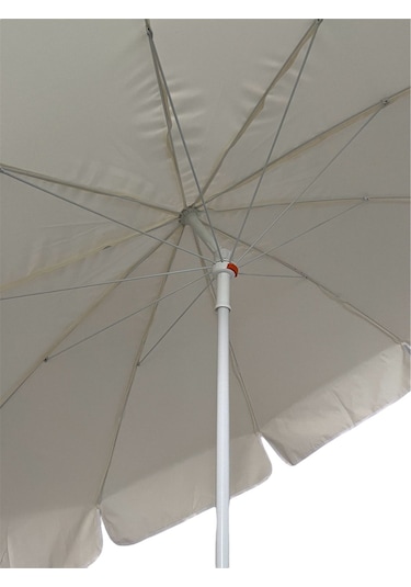 10 Telli Kalın Polyester Kumaşlı Balkon, Plaj Şemsiyesi Bidon Hariç Bej