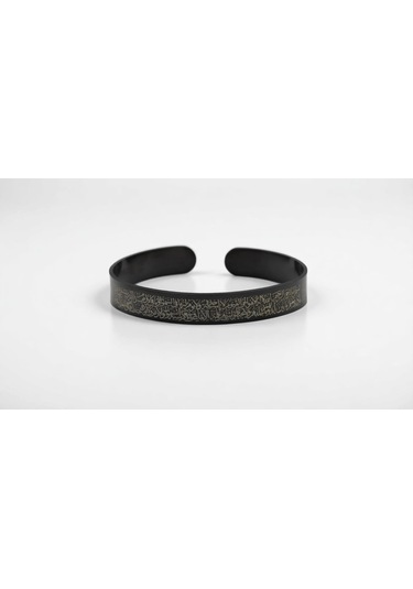 El Yapımı Siyah Titanyum Kaplama Çelik Bileklik
