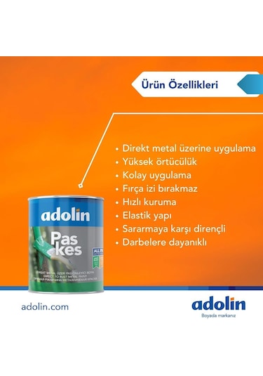 Adolin Paskes Boya Ral 7035 Açık Gri 0.75 Lt