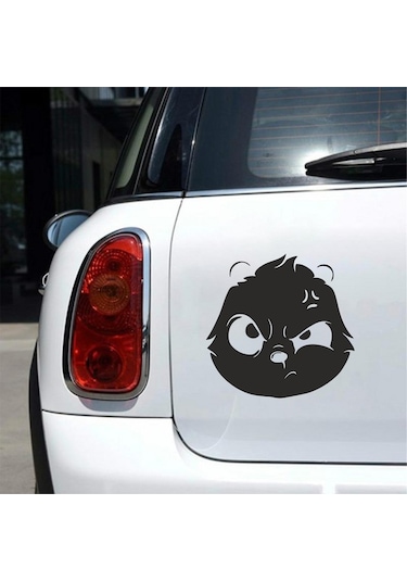 Kızgın Panda Araba Sticker Siyah 16x16 Cm