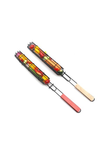 Didadodo Pratik Izgara Sepeti - Paslanmaz Çelik Şişlerle Balık Ve Sebze Pişirme 4'lü Set