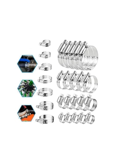 10 Adet Metal Ayarlanabilir Hortum Kelepçesi Seti