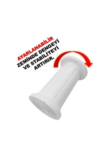 Jumbo Mobilya Ayağı 10 Cm - Koltuk, Kanepe, Dolap Ve Baza İçin, Ayarlanabilir, 200 Adet Beyaz