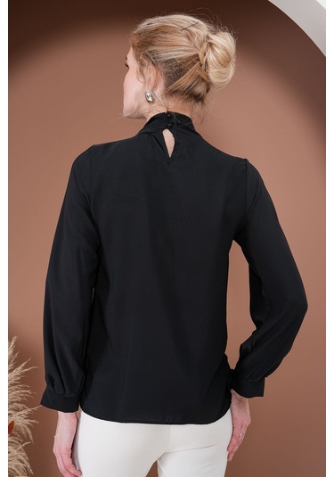 Elegance Bağlamalı Bluz Siyah
