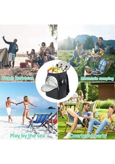 Dancemonkey Isı Yalıtım Soğutucu Sırt Çantası, Sızdırmaz Yumuşak Soğutucu Çanta, Hafif Kamp Soğutucu Gri