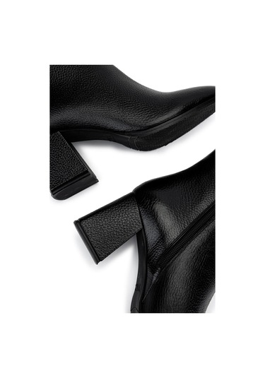 Tamer Tanca Kadın Hakiki Deri Siyah Floter Topuklu Bot 1081 30 Bn Bot Sk24-25 Sıyah Fltr Siyah Floter