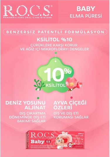 R.o.c.s. Baby 0-3 Yaş Elma Püresi Diş Macunu 35ml