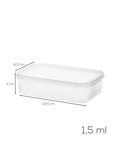 Porsima 4363-20 Kendinden Kapaklı Derin Dondurucuya Uygun 1,5 Lt 20 Adet Saklama Kabı Hava Almaz Düzenleyici Şeffaf