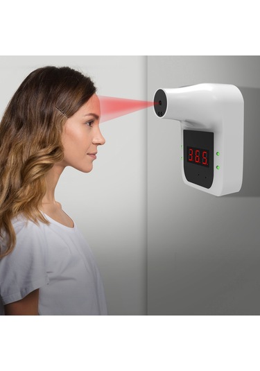 Ruicoo Hgb02 Duvar Takılı Dokunmadan Entegre Isı Ölçer, Hızlı 0.5s Tepki Süresi, Anormal Sıcaklık Alarmı, Ofis/merkez/ev Uygun, Pil Yok