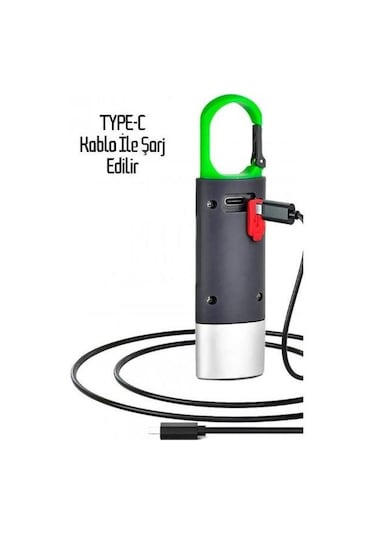 Çok Fonksiyonlu Type-c Girişli Kancalı 750 Lümen Şarjlı 4 Mod Aydınlatma Kamp Lambası Araç Tamirci Çalışma Vb Feneri Gri Çok Fonksiyonlu Type-c Girişli Kancalı 750 Lümen Şarjlı 4 Mod Aydınlatma Kamp Lambası Araç Tamirci Çalışma Vb Feneri Gri