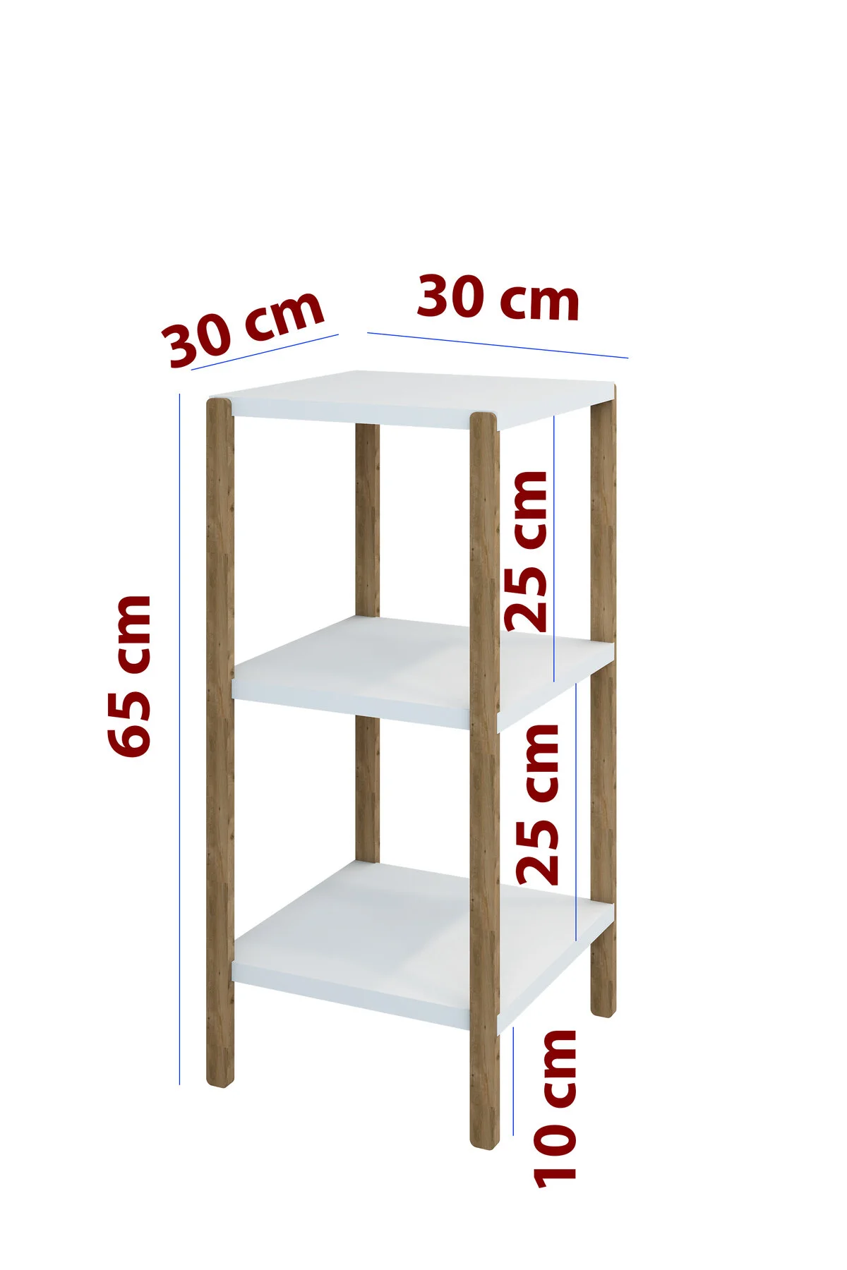 Aden 3 Raflı Banyo Rafı Atlantik Çam Atlantik Çam