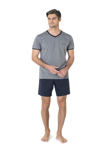 Pierre Cardin 5640 Erkek Triko Sabahlıklı 5'li Pijama Takım-lacivert Lacivert