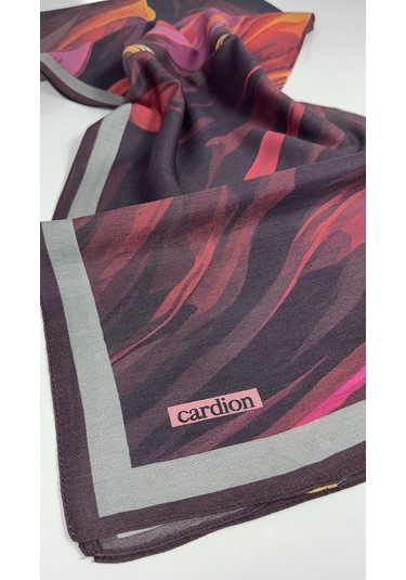 Cardion Pamuk İpek Şal - 70 X 180 - 06302 Mürdüm - Gri