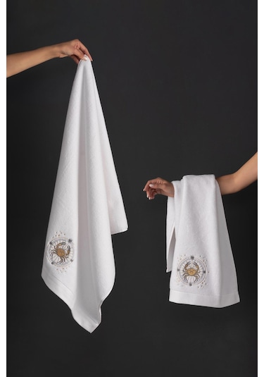 Varol %100 Microcotton Üst Kalite Havlu Seti Burç Nakışlı Yengeç-standart Yengeç Diğer