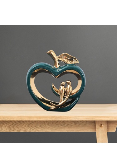 Suntek Modern Seramik Meyve Heykeli Raf Altın Kuşlar Parti El 22.5cmx23cm