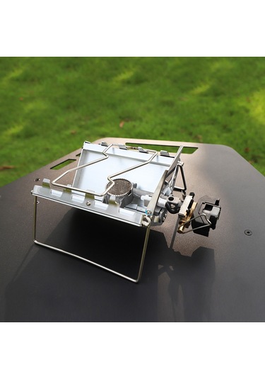 Springsun Kampanya Piknik İçin 2800w Fırça Ateşli Katlanabilir Taşınabilir Gazlı Ocaq - St320 Mini Masaüstü Kamp Ocağı Gümüş