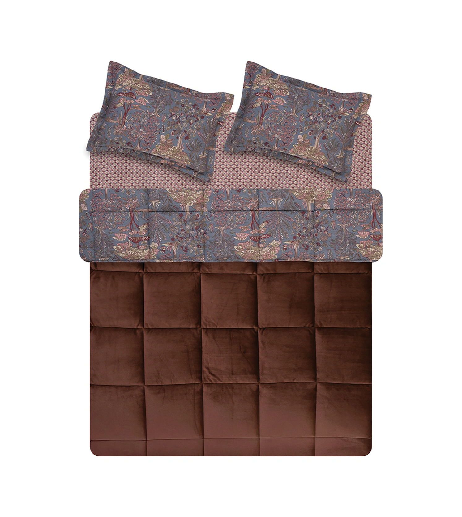 Puffy Danish Çift Kişilik Threefy Uyku Seti - Kahverengi