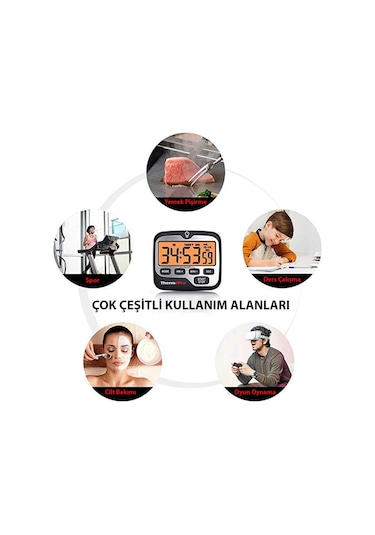 Thermopro TM01 Alarmlı Işıklı Kronometre, Geri Sayım Sayacı