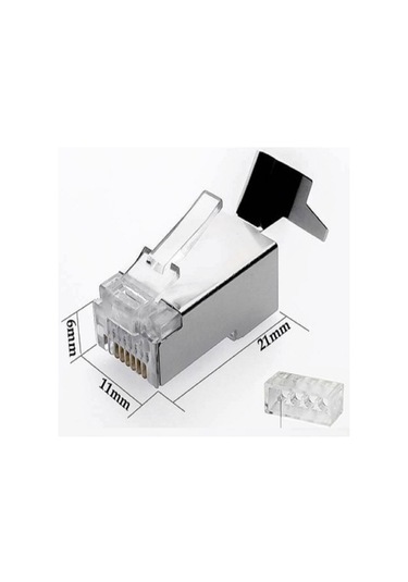 SpeedUF Cat7 Metal Konnektör Rj45 CAT7 Jack + Kablo Ayraç 40 Adet