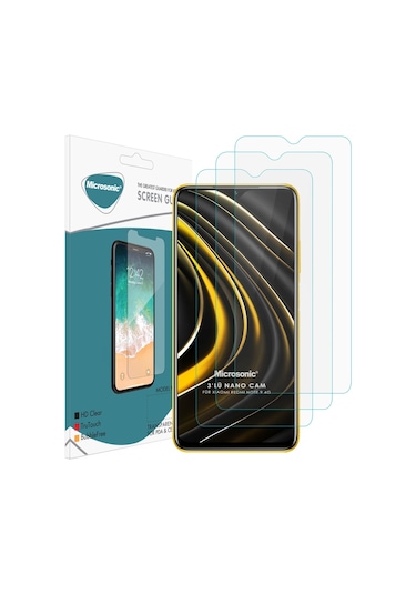 Microsonic Xiaomi Redmi Note 9 4g Screen Protector Nano Glass Cam Ekran Koruyucu 3 Pack