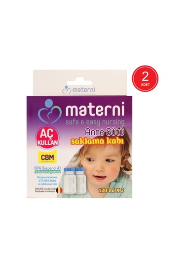 Materni Biberon Süt Saklama Kabı 2 x 120 ML