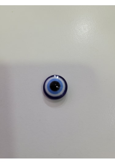 Bombeli Kubbemsi Cam Nazar Boncuğu Yoğun Lacivert Çevreli Mini